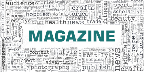 Magazine vector illustration word cloud isolated on a white background.
