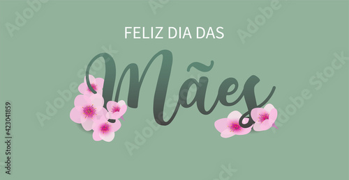 Happy Mother's day vector in Portuguese language