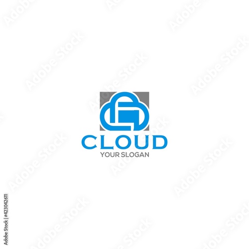 F Cloud Logo Design Vector