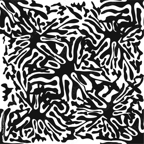 Stylish doodle seamless pattern with splash pattern black on white background. Abstract wallpaper  fabric.
