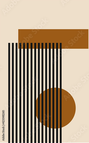  Abstract aesthetic minimalism illustrations. Collection of posters.