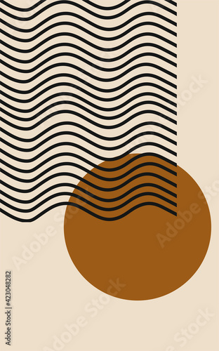  Abstract aesthetic minimalism illustrations. Collection of posters. photo