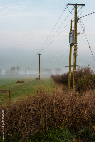 Telephone mast on the Southdowns photo