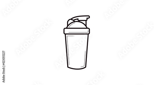 Vector Isolated Illustration of a Potein Shaker. Protein Shaker Icon