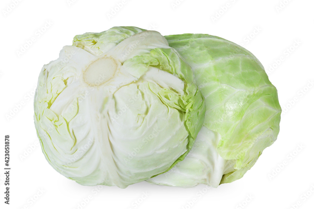 Green cabbage isolated on white background Green cabbage isolated on white background