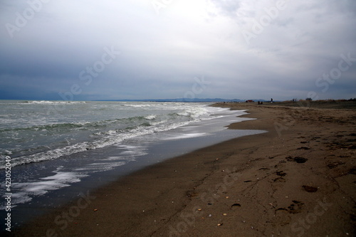 Lonely winter beach