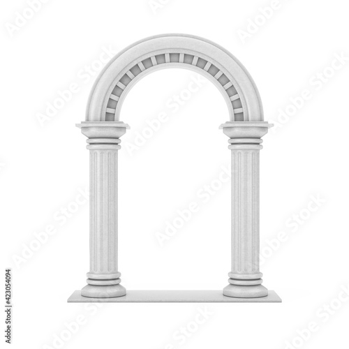 Classic Ancient Greek Column Arc. 3d Rendering