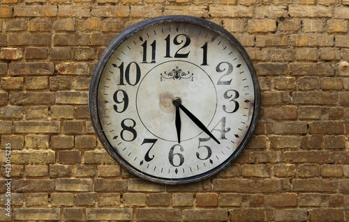 Wallpaper Mural Vintage clock on an old brick wall Torontodigital.ca