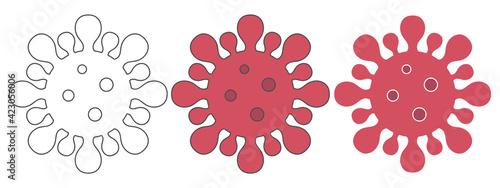 coronavirus design vector. clipart cartoon illustration. black and white outline element