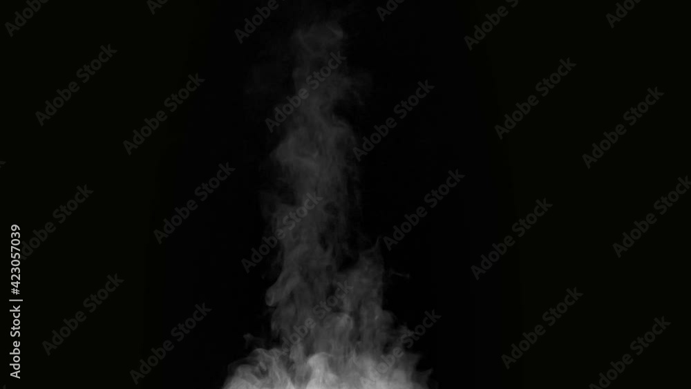 Hot Steam on a Black Background. White Steam rises from a large pot that is behind the scenes. Black background. Filmed at a speed of 120fps Hot Steam on a Black Background. White Steam rises from a large pot that is behind the scenes. Black background. Filmed at a speed of 120fps