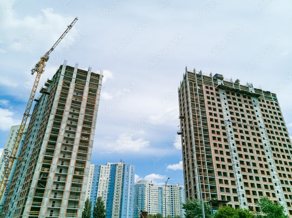 Fototapeta premium Big construction site A big construction site with cranes