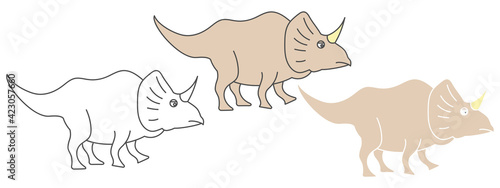 dinosaur design vector. clipart cartoon illustration. black and white outline element