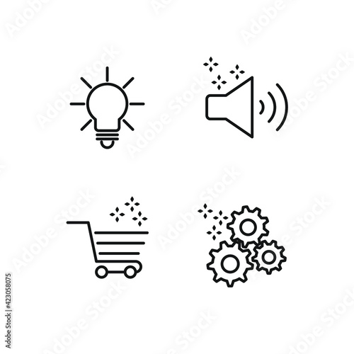 Outline web icons set Search Engine Optimization. Simple vector illustration.