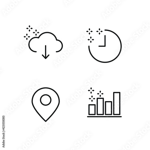 Outline web icons set Search Engine Optimization. Simple vector illustration.