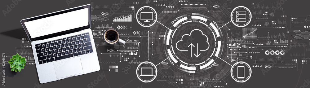 Cloud computing with a laptop computer Cloud computing with a laptop computer