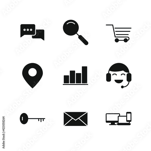 Outline web icons set Search Engine Optimization. Simple vector illustration.