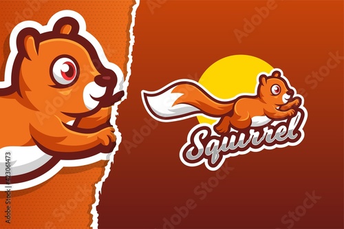 The Squirrel Mascot Game Logo Template