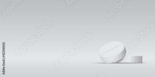Pills. Medicine tablets isolated on background, different round and oblong drugs collection vector illustration.