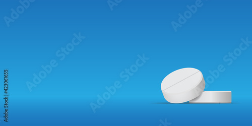 Pills. Medicine tablets isolated on background, different round and oblong drugs collection vector illustration.