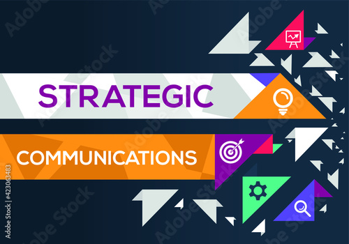 Creative (strategic communications) Banner Word with Icon ,Vector illustration.