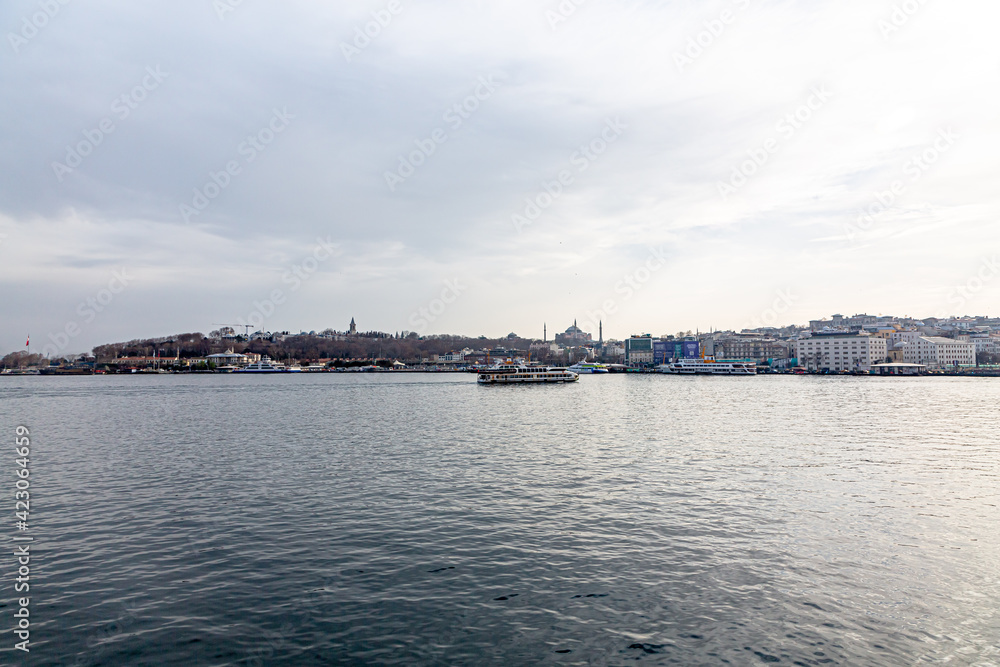 Istanbul. Bay of the Bosphorus view from the shore