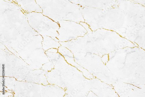 White marble stone texture with golden veins