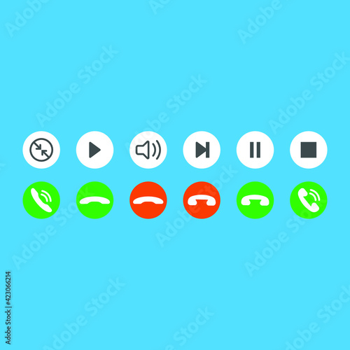 Video cal icons set. EPS-10