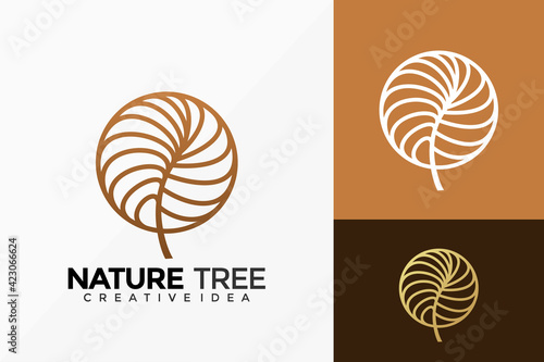 Luxury Nature Tree Logo Vector Design. Abstract emblem, designs concept, logos, logotype element for template.