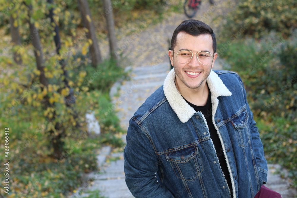 Stylish ethnic man wearing basic denim jacket
Stylish ethnic man wearing basic denim jacket
