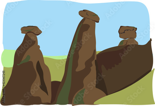 Vector Illustration of Cappadocia Turkey