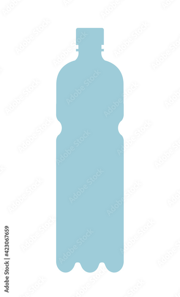 Plastic bottle silhouette. PET bottle. Vector isolated on white. Plastic bottle silhouette. PET bottle. Vector isolated on white.