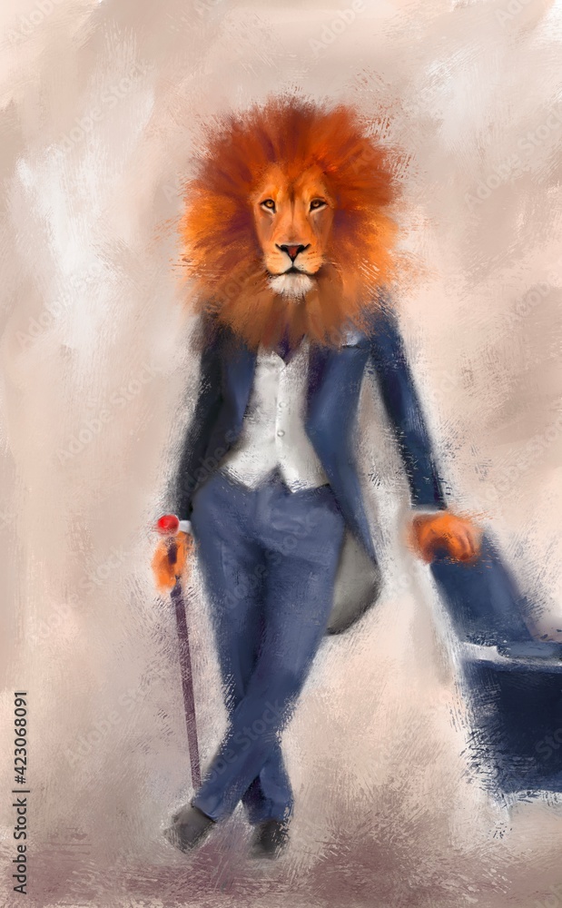 Art Poster Paint Lion