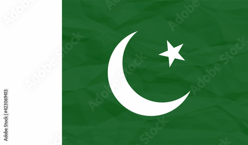 Pakistan grunge, old, scratched style flag