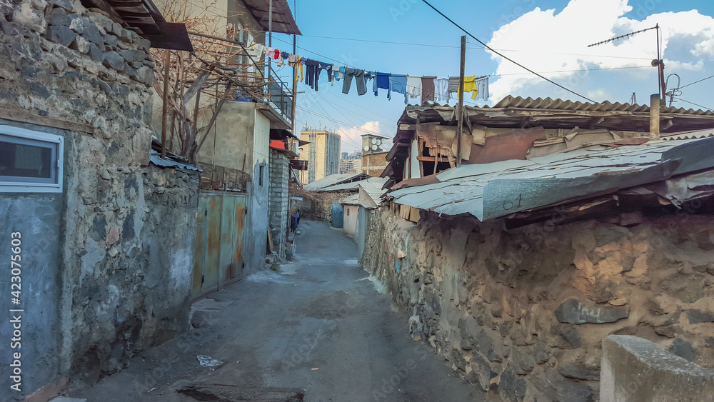 A street in the oldest district of Yerevan, which is located on the Kond hill. Armenia