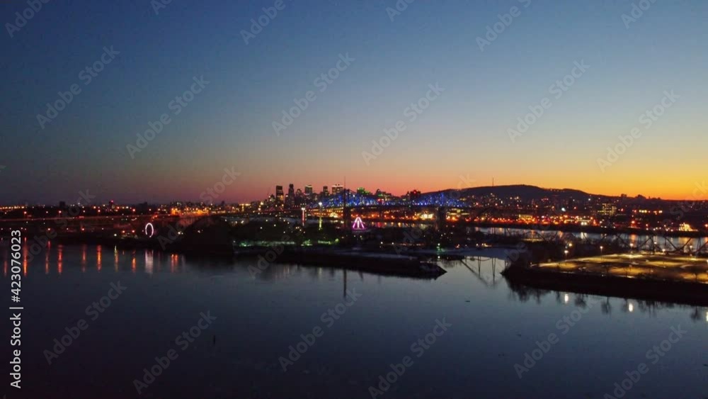 Night aerial view of Montreal Night aerial view of Montreal
