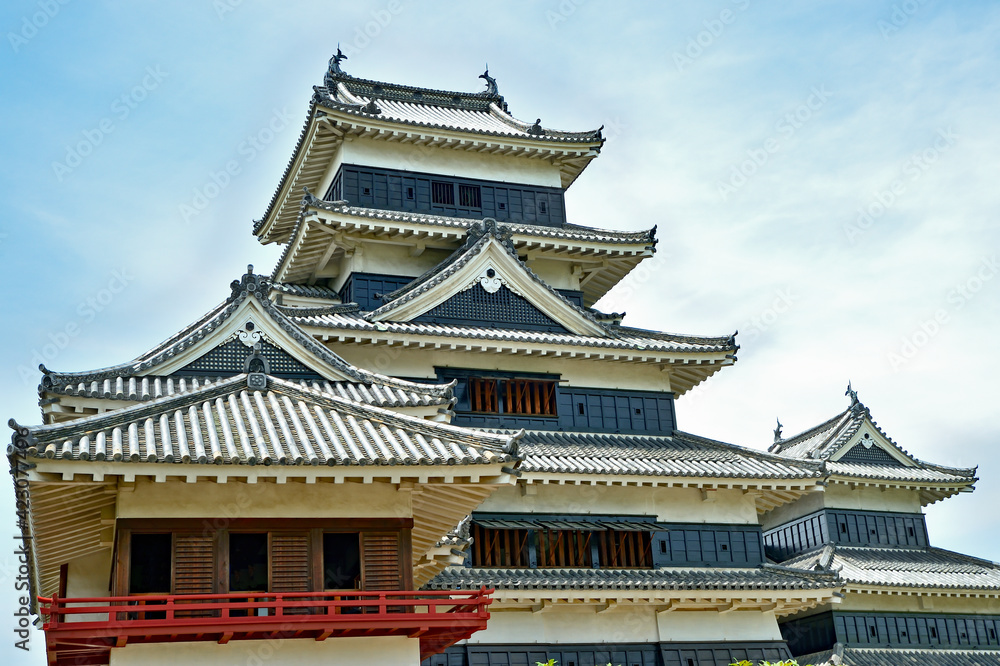 国宝松本城　大天守と月見櫓　長野県松本市