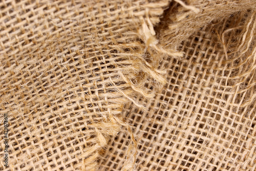 close-up of a burlap sack background