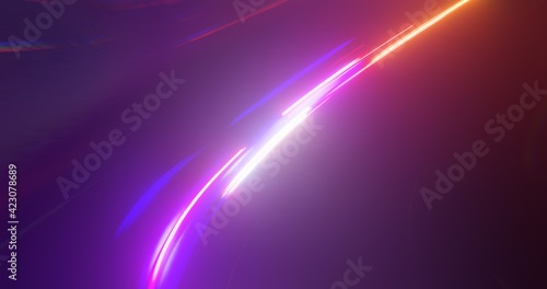 Science hyper speed, teleport movement, warp speed. abstract background with glowing lights . 3D rendering