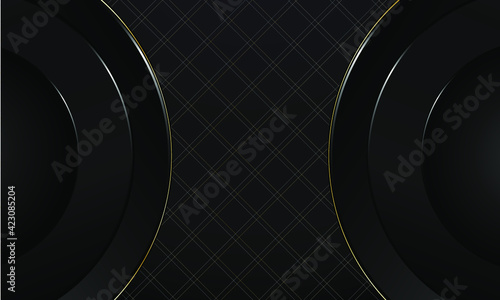 Minimalist black premium abstract background with luxury dark gradient geometric elements. Rich background for exclusive design.