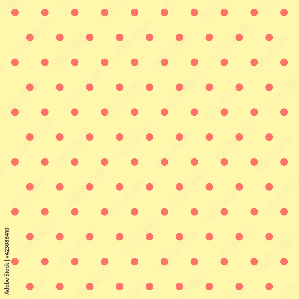 Easter pattern polka dots. Template background in red and yellow polka dots . Seamless fabric texture. Vector illustration Easter pattern polka dots. Template background in red and yellow polka dots . Seamless fabric texture. Vector illustration