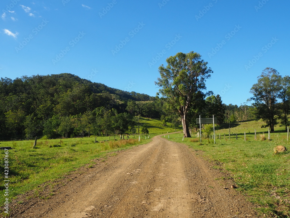 Dirt road, farm, forest Australian bush Dirt road, farm, forest Australian bush