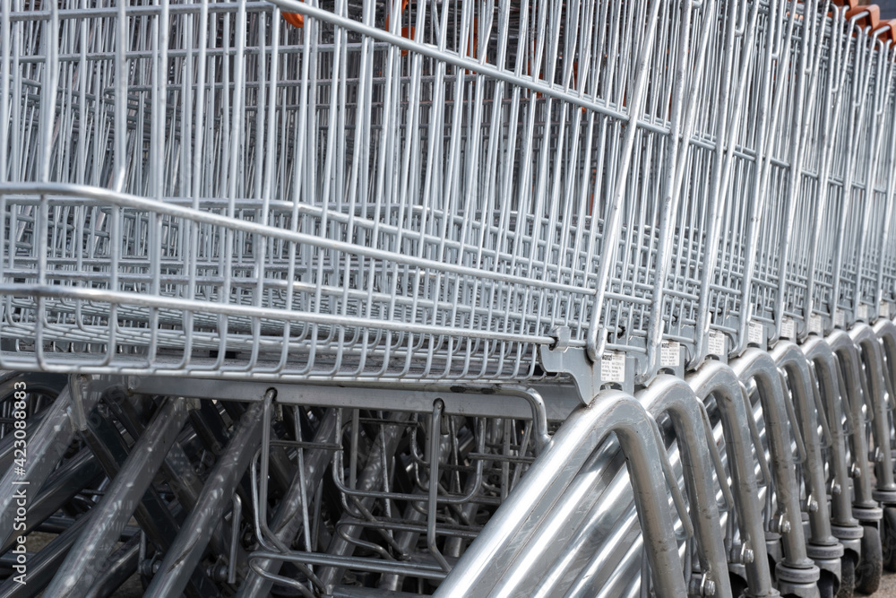 abstract, basket, business, buy, cart, carts, chrome, commerce, construction, consumer, consumerism, delivery, empty, fence, grid, groceries, grocery, iron, isolated, market, mesh, metal, metallic, no