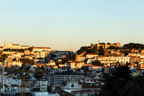 Views of Lisbon city at sunset