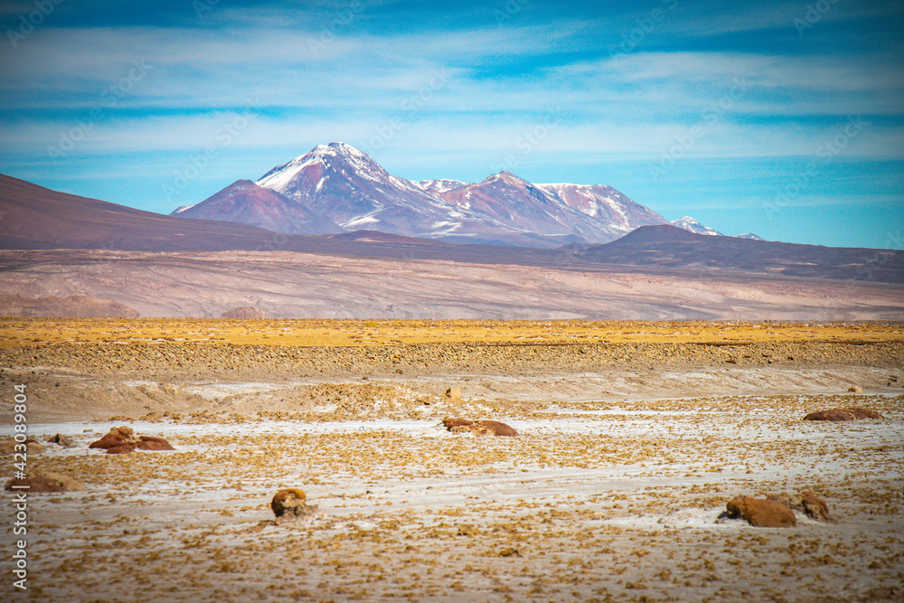 volcano in bolivia, altiplano, uyuni volcano in bolivia, altiplano, uyuni