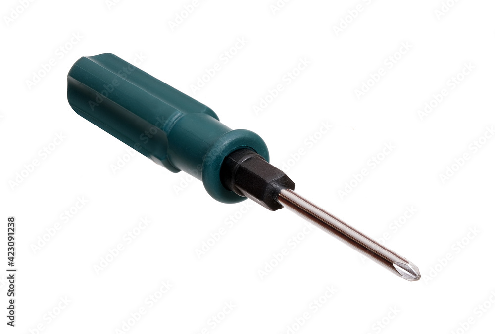 Hand tools for repair and installation: screwdriver isolated on a white background Hand tools for repair and installation: screwdriver isolated on a white background