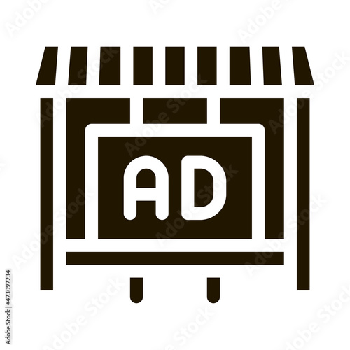 advertising in counter store icon vector illustration