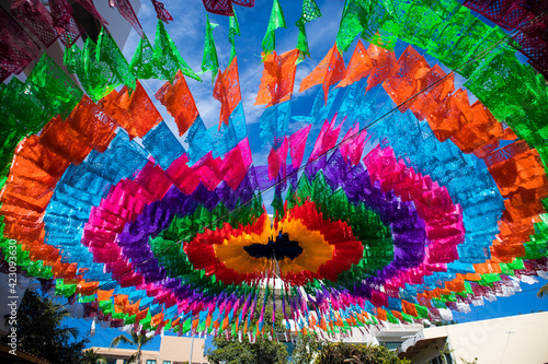 Colorful cut paper, known as 
