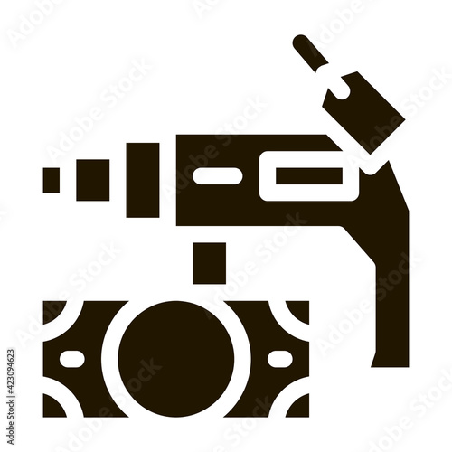 drill tool to pawnshop for money icon vector illustration