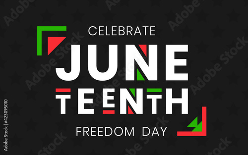 Juneteenth Freedom Day banner. African-American Independence Day, June 19, 1865. Vector illustration of design template for national holiday poster or card photo