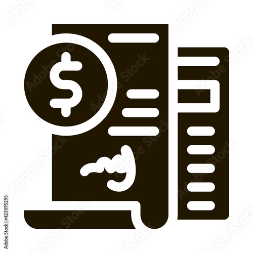 contract document account at pawnshop icon vector illustration
